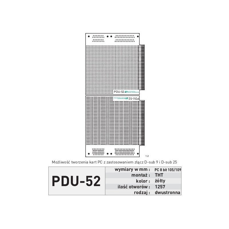 Universal board PDU52 - THT D-SUB