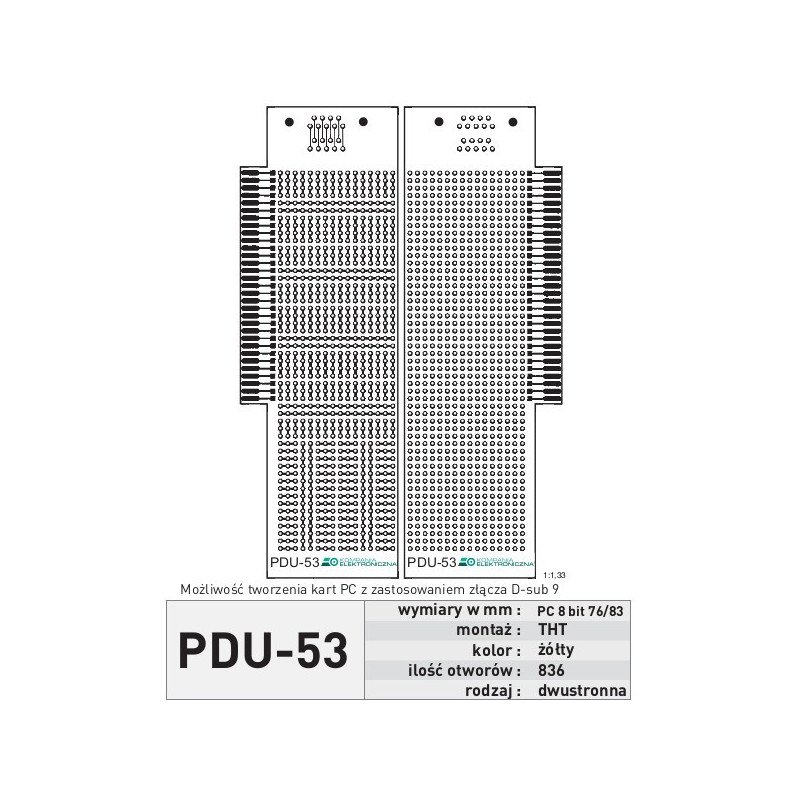 Universal board PDU53 - THT 2xPC