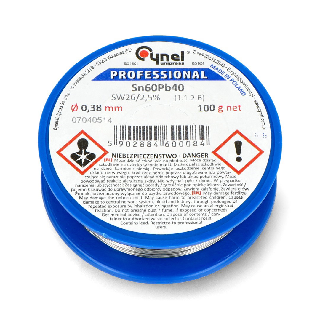 Solder wire Cynel LC60 100g / 0.38mm