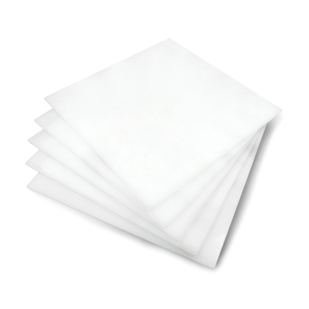 Milky poured plexiglass - 3mm - 200x200mm - 5pcs.