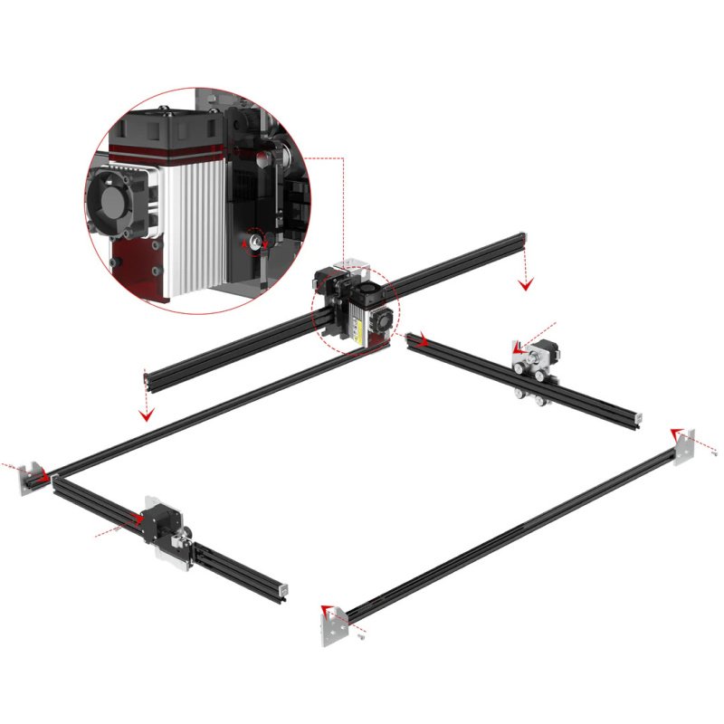Laser engraving machine / plotter Neje 3 Plus- A40630 5,5W - 255x420mm  Botland - Robotic Shop