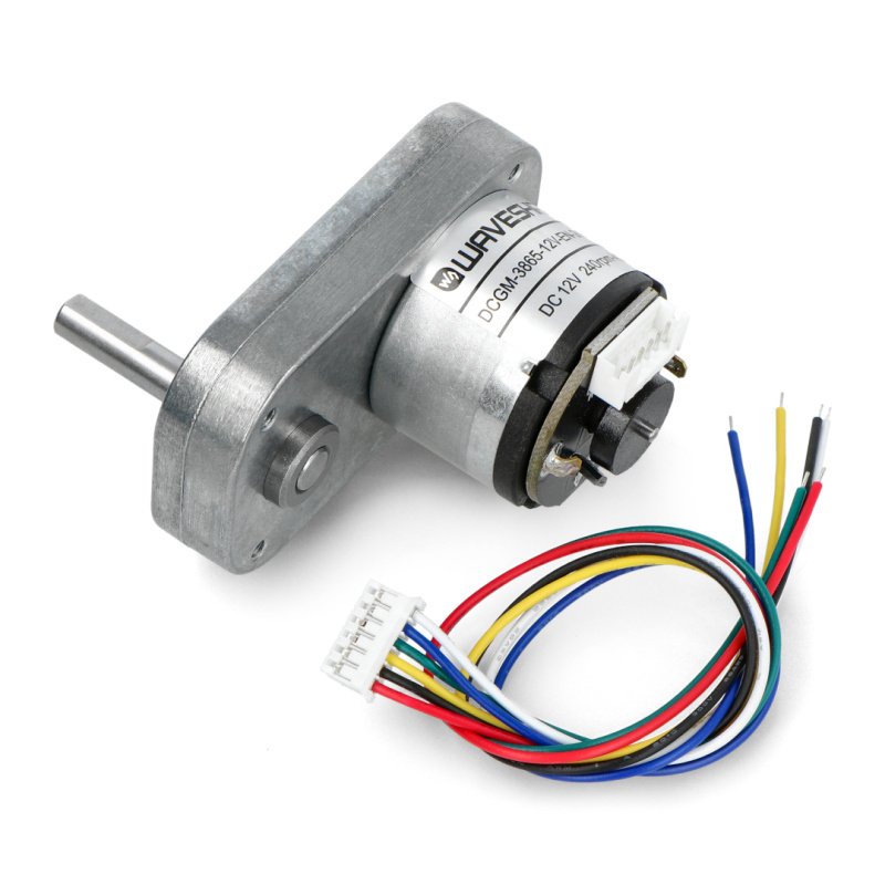 DC 12V 240RPM L-type motor with metal gearbox - magnetic Hall 