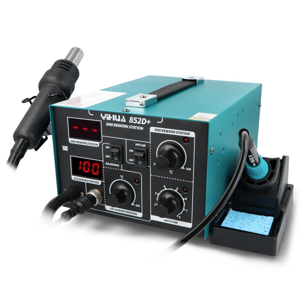 Soldering station 2in1 hotair and tip-based Yihua 852D+ - compressor - 600W