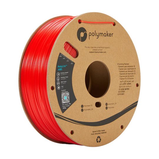 Filament Polymaker PolyLite ABS 1,75mm 1kg - Red Botland - Robotic