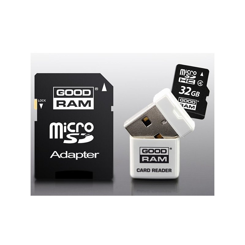 Goodram 3 in 1 - micro SD / SDHC memory card 32GB class 4 + adapter + reader
