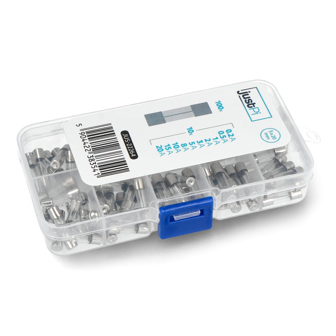 WTA fuse kit 5x20mm - 0,5A to 20 A - 100pcs - justPi