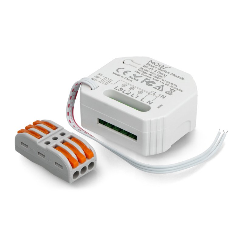 Tuya - WiFi relay 3x devices- Android/iOS app - Moes MS-104C 