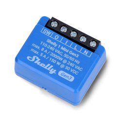 Shelly Plus 1 Mini Gen3 - 240V/8A WiFi/Bluetooth relay - Android/iOS app