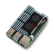 Case for Raspberry Pi 4B - aluminum with two fans