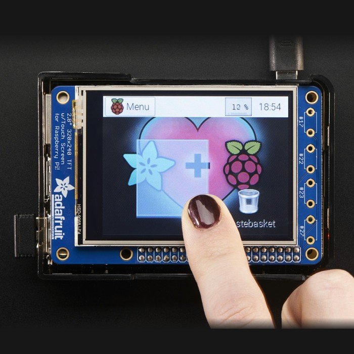 PiTFT in addition, minikit Plus - display touchscreen resistive 2.8" 320x240 Raspberry Pi 2/A+/B+