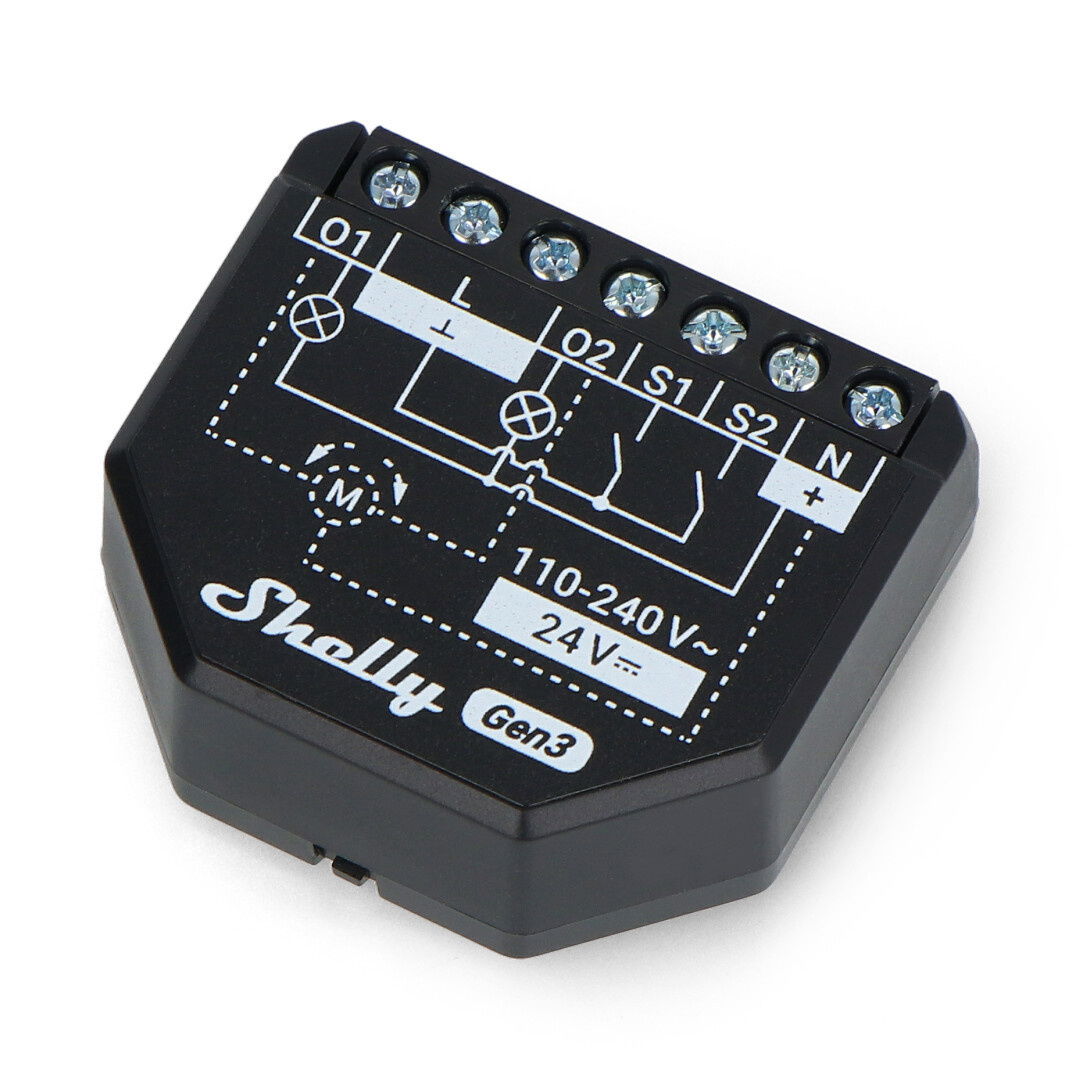 Shelly Plus 2PM Gen3 - 2-channel flush-mounted relay/blind controller WiFi 230V - Android/iOS application