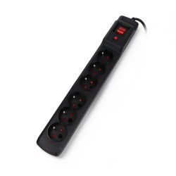 Power strip with protection Arcon multi M6 black - 6 sockets