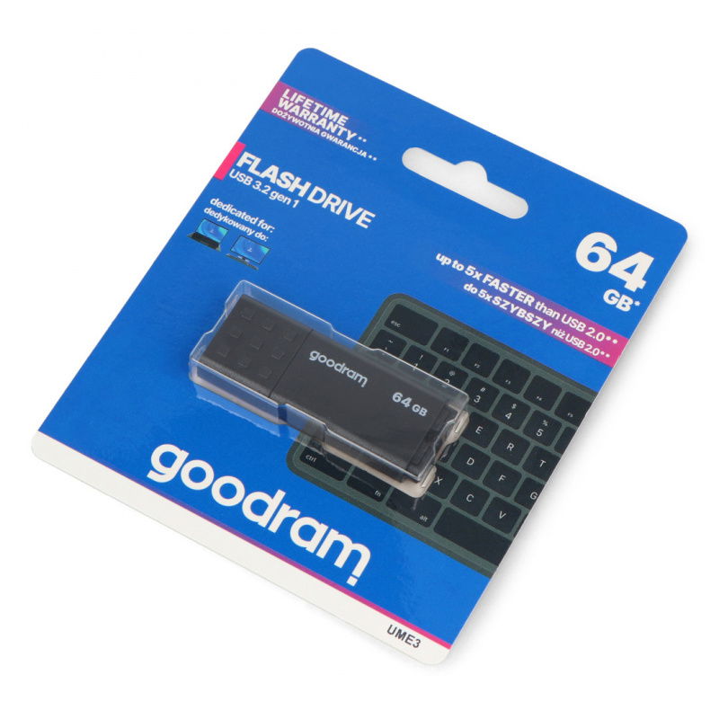 GoodRam Flash Drive - USB 3.2 Flash Drive - UME3 black 64GB