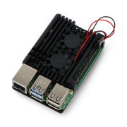 JustPi case for Raspberry Pi 5 with two fans - aluminum - black
