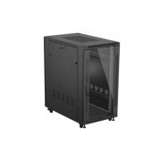 Standing rack installation cabinet - 19'' 22U 600x1200mm - black - glass door - Lanberg FF01-6222-12B