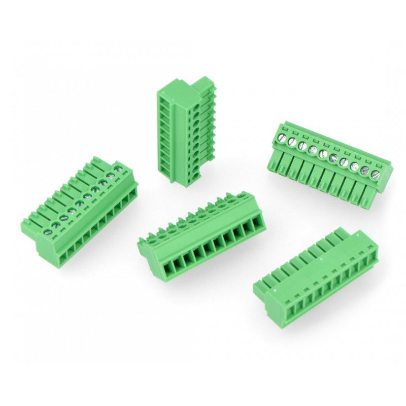 Female mounting strip, 10-pin straight, 3.5 mm raster