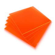 Fluorescent orange cast plexiglass - 3mm - 290x290mm - 5pcs.
