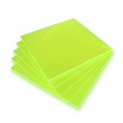 Fluorescent green cast plexiglass - 3mm - 200x200mm - 5pcs.