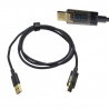 USB A to USB C cable with wattmeter - black braided - 2m