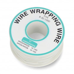 Insulated PVC Coated 30AWG Wire Wrapping Wires Reel 656Ft - white