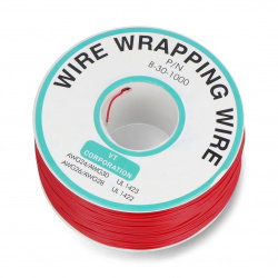 Insulated PVC Coated 30AWG Wire Wrapping Wires Reel 656Ft - red