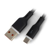 USB A to USB C 2.0 cable with backlight - silicone - 1 m - Akyga AK-USB-62