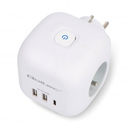 6-in-1 power strip - 2x USB...