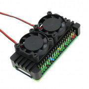 Aluminium heat sink with dual fans for Raspberry Pi Zero/Zero 2 W - PiHut 105150