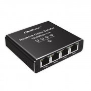 Network splitter - 1x4 RJ45 1000Mb/s Ethernet mini switch - USB C - Qoltec 52293