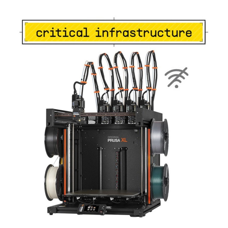 3D printer - Original Prusa XL - 5 heads - assembled - Critical Infrastructure Edition - with encrypted 30 GB USB drive
