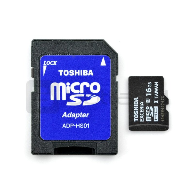 Toshiba Exceria micro SD / SDHC 16GB UHS-I Class 3 memory card with adapter