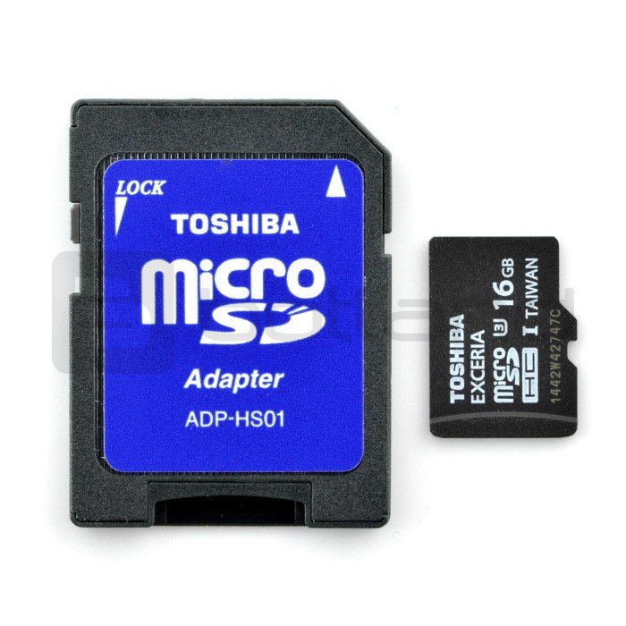 Toshiba Exceria micro SD / SDHC 16GB UHS-I Class 3 memory card with adapter