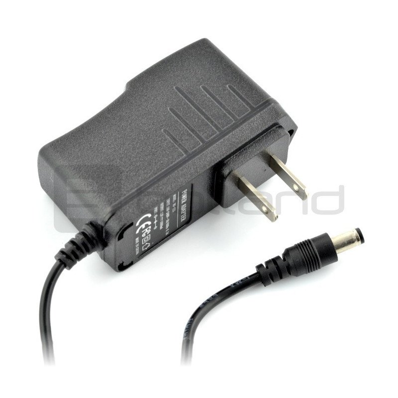12V / 1A switched-mode power supply - 5.5/2.1mm DC plug for US socket