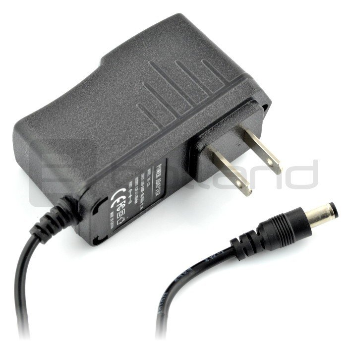 12V / 1A switched-mode power supply - 5.5/2.1mm DC plug for US socket