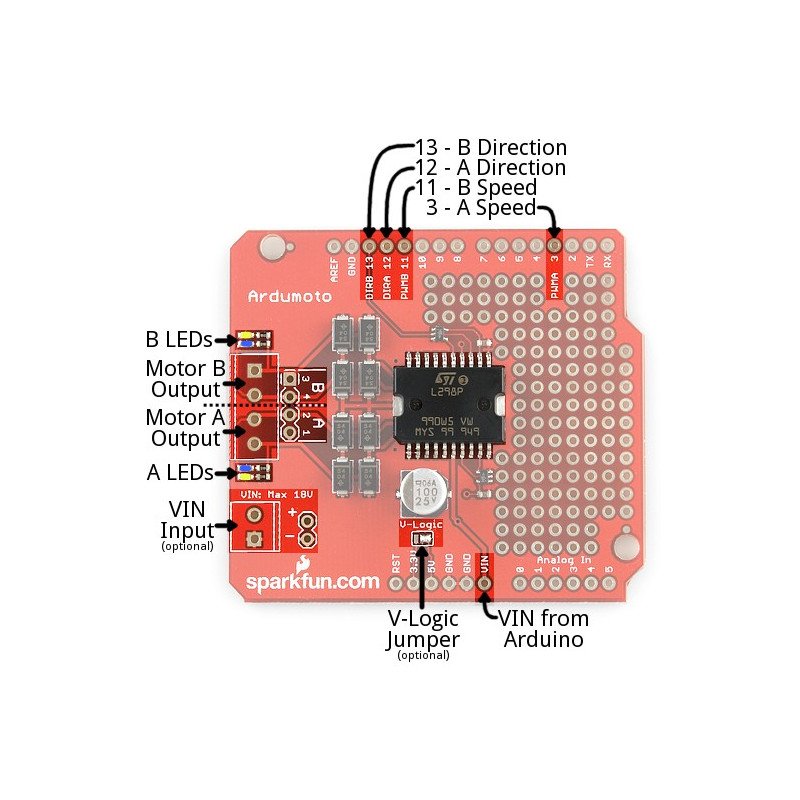Ardumoto Shield for Arduino - SparkFun