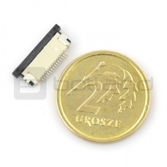 Female connector ZIF, FFC/FPC, horizontal 14 pin, raster 0.5 mm, lower contact