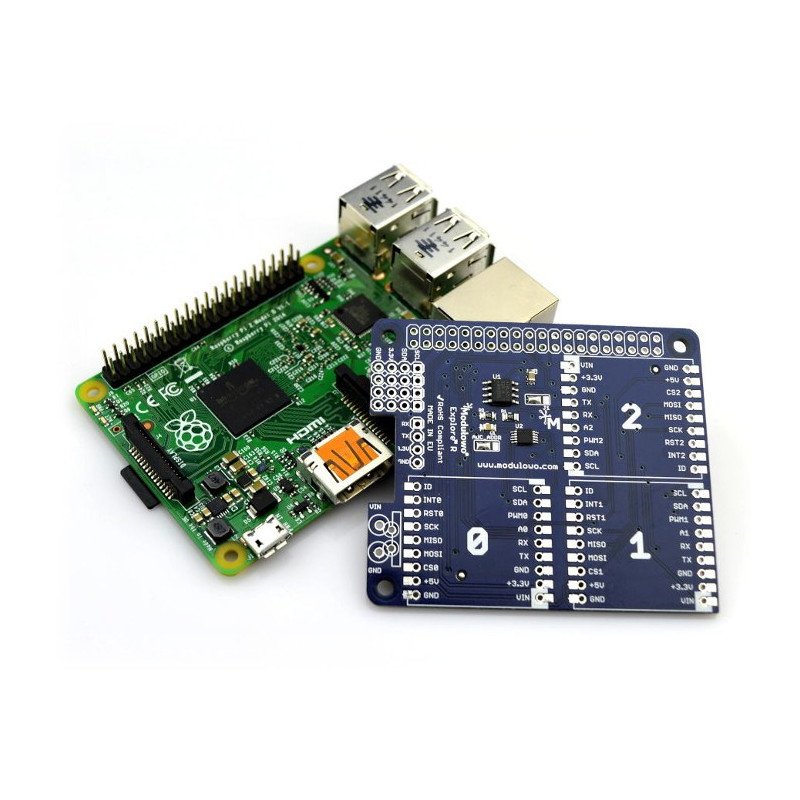 Explore R DuoNect - cap for Raspberry Pi 2/B+ with ADC and EEPROM memory - MOD-79