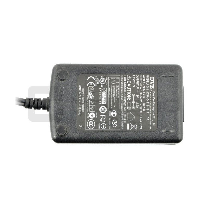 Switch-over power supply 12V / 2.5A - 5.5 / 2.1 mm DC plug