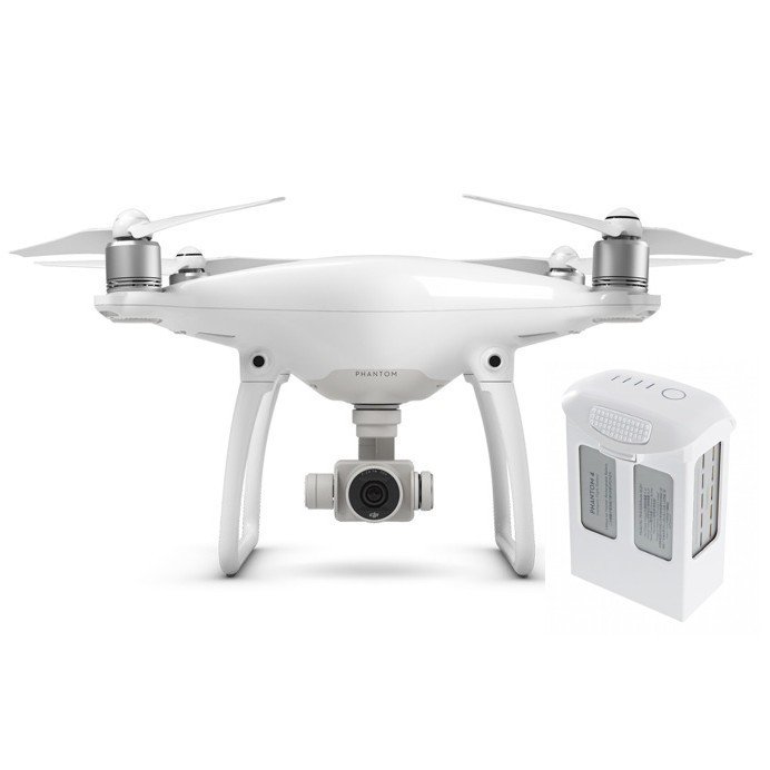DJI Phantom 4 quadrocopter drone with 3D gimbal and 4k UHD camera + additional battery