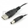 USB cable A - DC plug 5.5/2.1mm - 0.8m - zdjęcie 1
