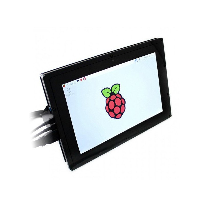 Touch screen capacitive IPS LCD of 10.1" 1280x800px HDMI + USB for Raspberry Pi 3/2/B+ + case, black