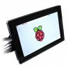 Touch screen capacitive IPS LCD of 10.1" 1280x800px HDMI + USB for Raspberry Pi 3/2/B+ + case, black - zdjęcie 4