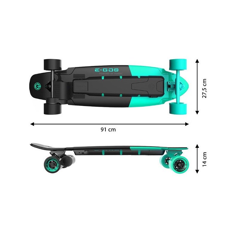 Yuneec E-GO2 Electric Longboard Skateboard Green 