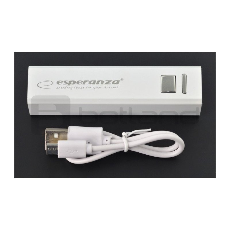 Mobile PowerBank battery Esperanza Erg EMP102W 2400mAh - white