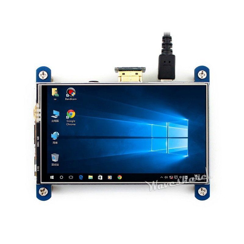 Touch screen resistive LCD-display 4" 800x480px IPS HDMI + GPIO for Raspberry Pi 3/2/B+