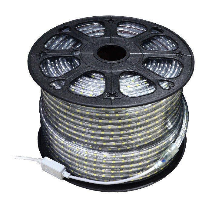 LED strip SMD2835 IP65 6W, 60 diodes/m, 12mm, AC230V, white and warm - 100m