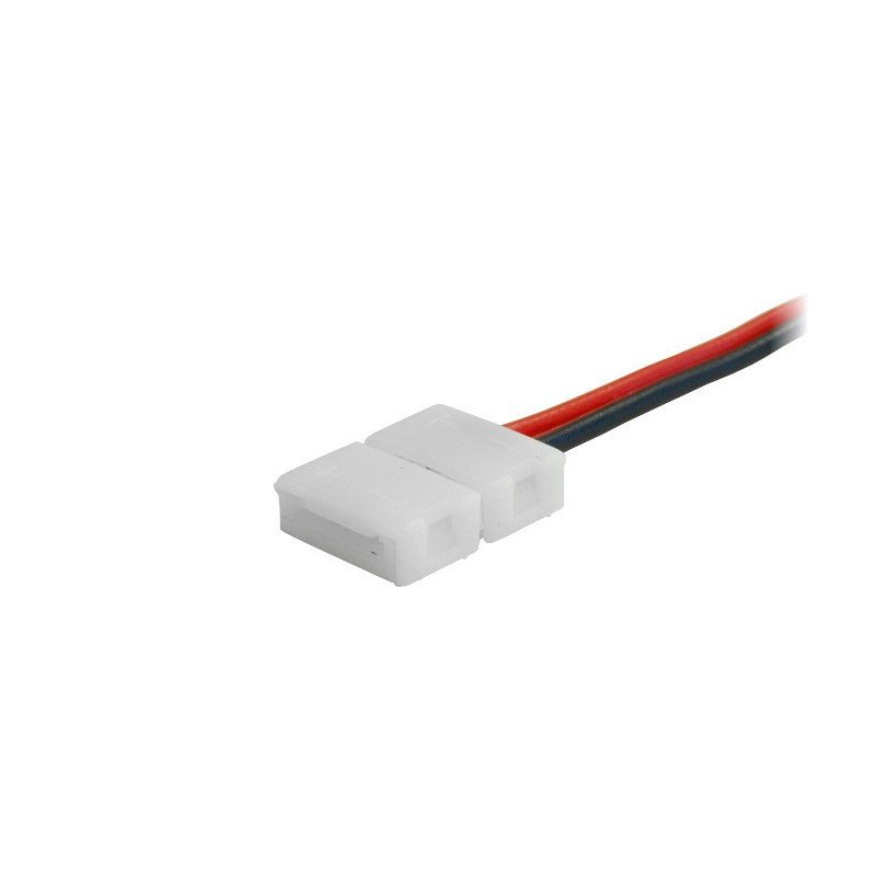 LED strip and strip connector 8mm 2 pin with one clamp - 12cm