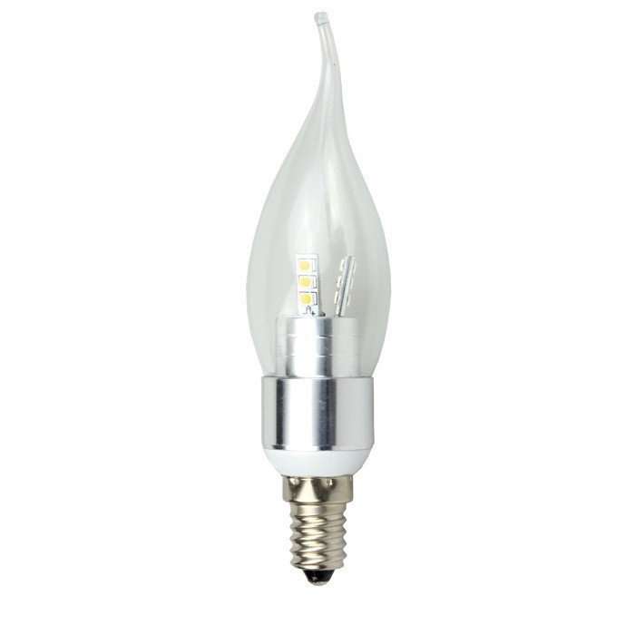 LED ART bulb, transparent candle, E14, 4.5W, 320lm, warm color