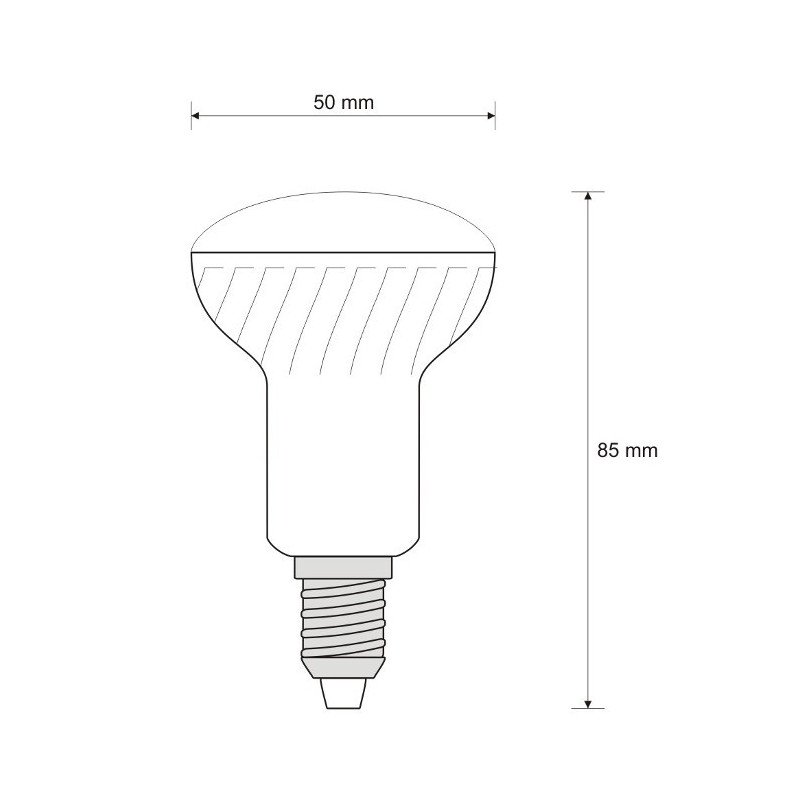 LED bulb ART, R50, ceramic, E14, 6W, 470lm, heat color