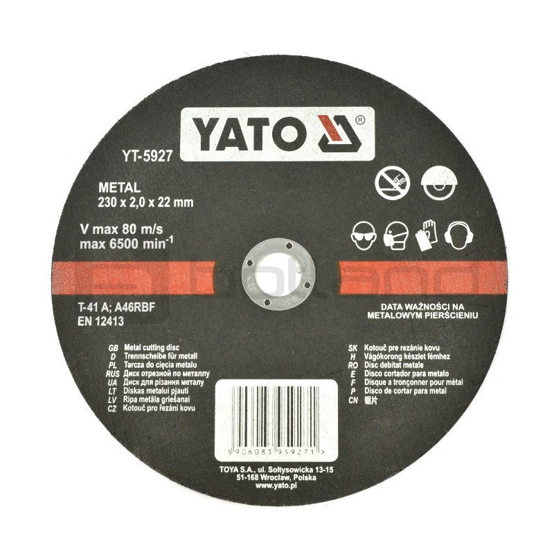 Metal cutting blade Yato YT-5927 - 230x2mm